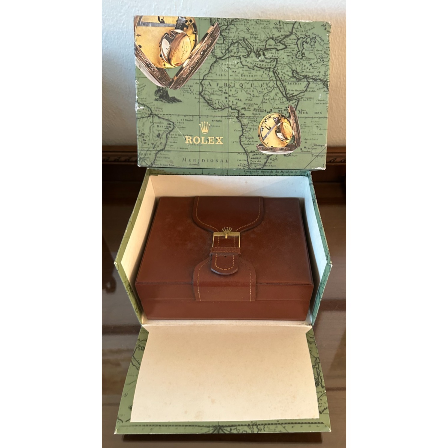 Vintage Rolex DayDate Watch Box Case 710002 Brown Wood W Outer Box Read